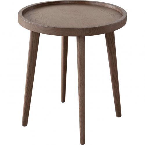 Clover Round End Table in Oak Finish