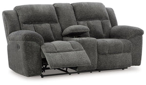 Frohn - Dbl Reclining Loveseat With Console - R&R Furniture Gallery (Fountain Valley, CA)