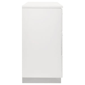 Dulcey - 6 Drawer Dresser With Accents, Bedroom Storage - Gloss White