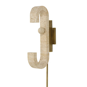 Equilibrium - Sconce - Beige / Light Antique Brass