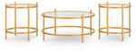 Pearlox - Occasional Table Set (Set of 3) - Gold - R&R Furniture Gallery (Fountain Valley, CA)