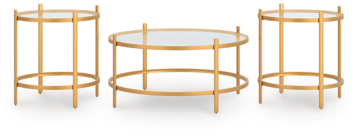 Pearlox - Occasional Table Set (Set of 3) - Gold - R&R Furniture Gallery (Fountain Valley, CA)