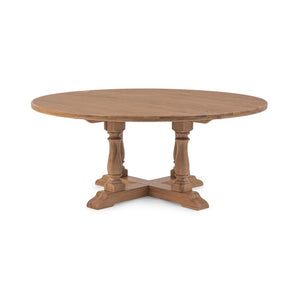 Classic Home Marina 72-inch dining table in Hampton Sand with a sleek wooden surface and sturdy legs for elegant dining spaces.