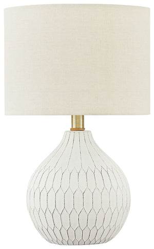Wardmont - Ceramic Table Lamp - White - R&R Furniture Gallery (Fountain Valley, CA)