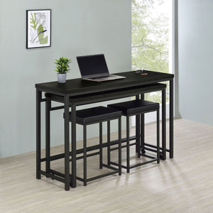 Klekner - 4 Piece Counter Height Table Set With Nesting Tables And Backless Stools - Charcoal