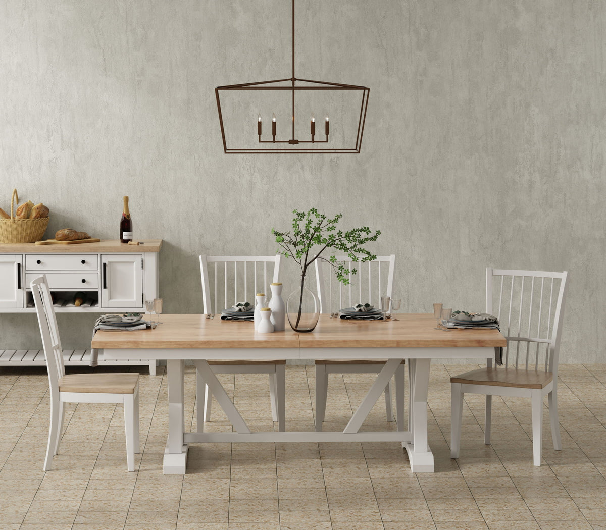 Americana Modern Dining - Spindle Back Dining Chair (Set of 2) - Cotton White