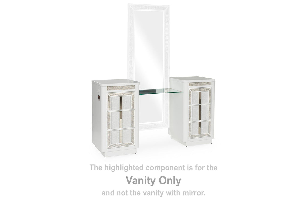 White Chalanna Vanity Desk by Signature Design by Ashley® with a sleek, modern design and spacious tabletop.