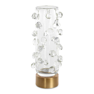 Aura - Clear Glass Vase - White