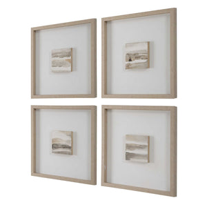 Studying Sepia - Hand Painted Canvases (Set of 4) - Light Brown