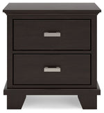 Covetown - Two Drawer Night Stand - Dark Brown - R&R Furniture Gallery (Fountain Valley, CA)