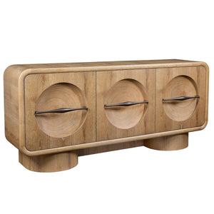 Forest Rings - Lighted 3 Door Cabinet - Light Brown