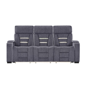 Austin - Reclining Sofa With Storage Arms - Gray