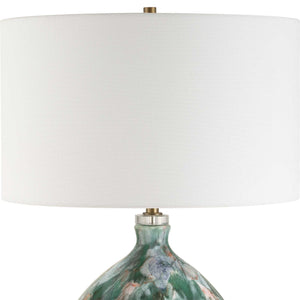 Mihaela - Drip Glaze Table Lamp - Blue / Green