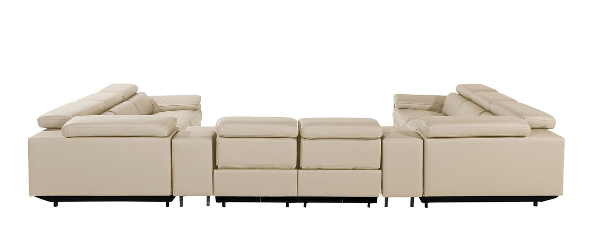 1246 - 10-Piece U-Shaped Modular Power Reclining Sectional With 4 Power Recliners And Power Headrests