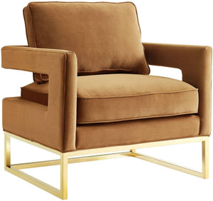 Avery - Velvet Chair With Polished Gold Base - R&R Furniture Gallery (Fountain Valley, CA)