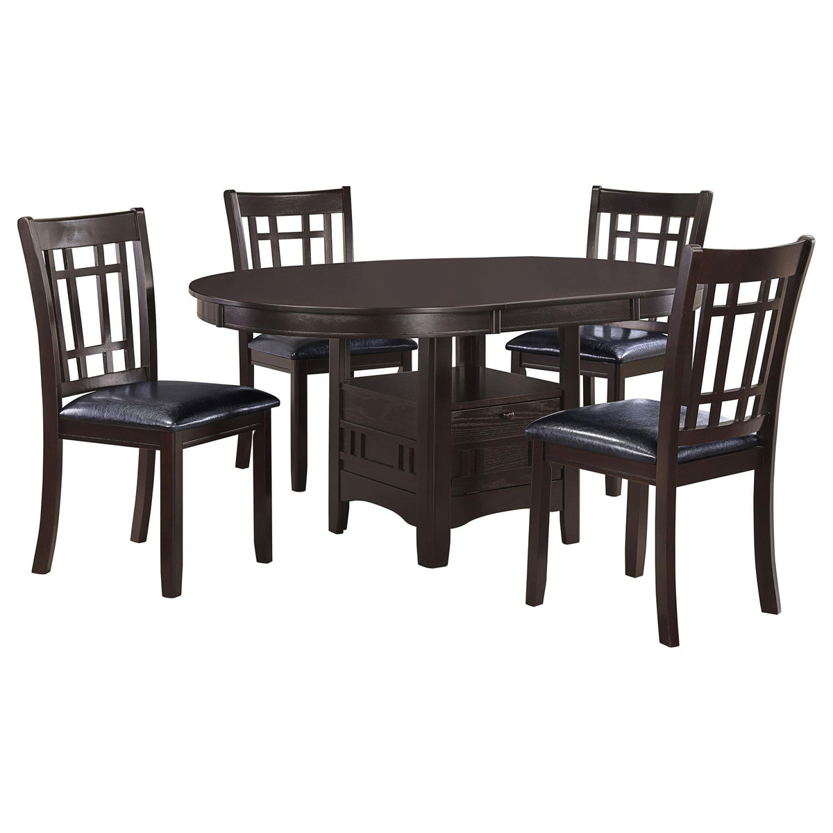 Lavon 5-piece Oval Extension Leaf Dining Set Espresso