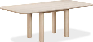 Liv Ash Wood Rectangular Dining Table in White Sand
