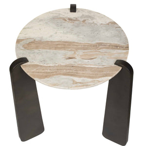 Talud - Modern Marble Side Table - Bronze / Gray