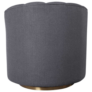 Dark gray Cuthbert modern swivel chair by Uttermost with a sleek design and comfortable cushioned seat.