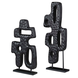 Chiseled Silhouette - Small Sculpture - Black