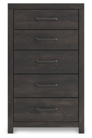 Hollivern - Five Drawer Chest - Dark Gray - R&R Furniture Gallery (Fountain Valley, CA)