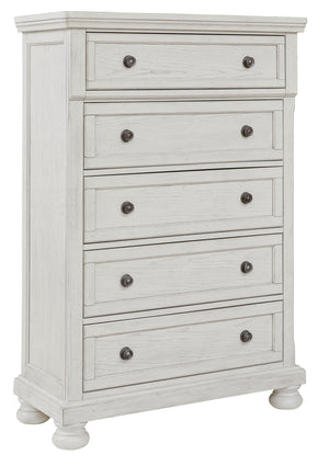 Robbinsdale - Five Drawer Chest - Antique White - R&R Furniture Gallery (Fountain Valley, CA)