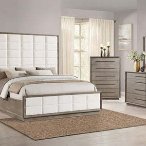 Prescott - 2 Drawers Nightstand With Open Shelf - Taupe