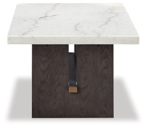 Burkhaus - Rectangular Cocktail Table - White / Dark Brown - R&R Furniture Gallery (Fountain Valley, CA)