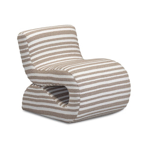 Senna - Jacquard Organic Stripes Accent Chair - Taupe