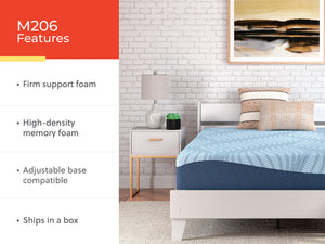 Sierra Sleep® Peak 2.0 12-inch memory foam mattress with plush surface, showcasing its soft top layer and supportive foam base.