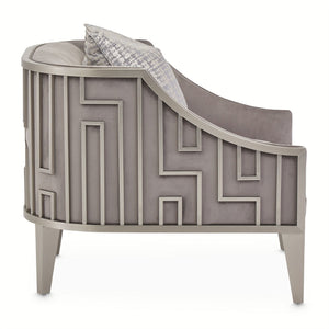 Roxbury Park - Velvet Accent Chair - Gray Pearl / Stainless Steel