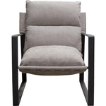Miller Sling Accent Chair in Grey Fabric w/ Black Powder Coated Metal Frame