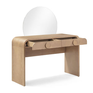 Moonrise - 2 Drawer Vanity Desk - Natural Ash - R&R Furniture Gallery (Fountain Valley, CA)
