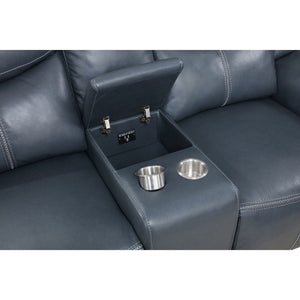 Stanwicke - Motion Reclining Loveseat With Console - Blue