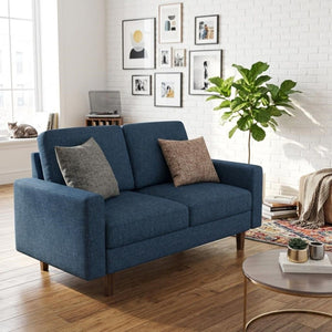 US Pride loveseat sofa with two removable cushion seats, perfect stationary 2-seat couch for a modern living room setting.