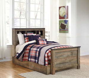 Trinell - Twin Bookcase Bed With 1 Large Storage Drawer - Brown - R&R Furniture Gallery (Fountain Valley, CA)
