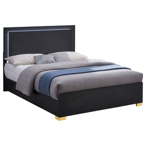 Medici - Eastern King LED Headboard Bed - Black
