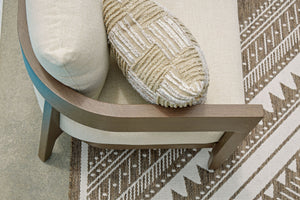 Serene Bay - Loveseat With Cushion - Dark Brown / White - R&R Furniture Gallery (Fountain Valley, CA)
