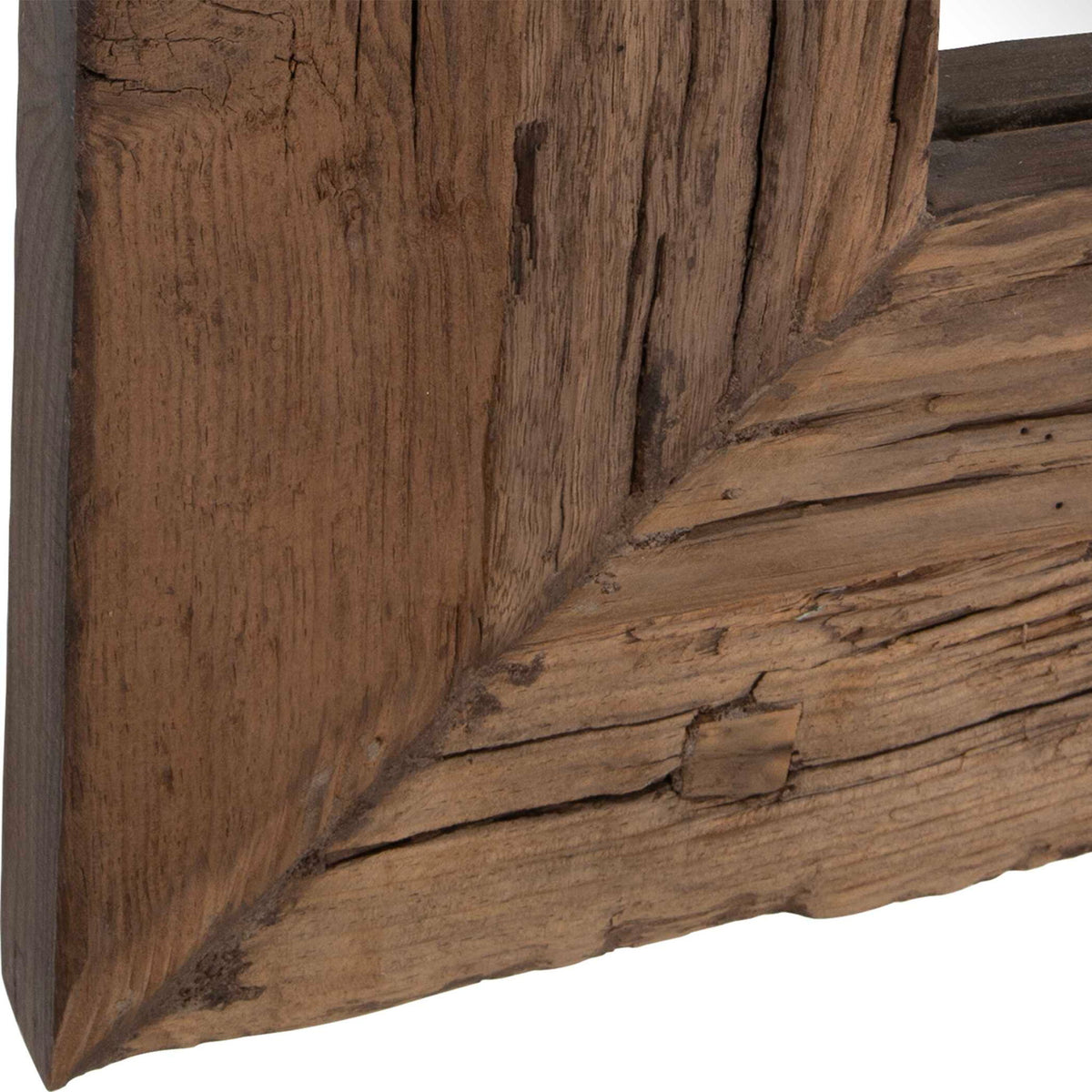 Rennick - Large Reclaimed Pine Mirror - Dark Brown