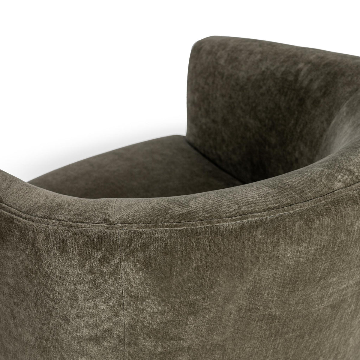 Classic Home Valencia swivel accent chair with plush upholstery and wooden legs, shown from a front view.