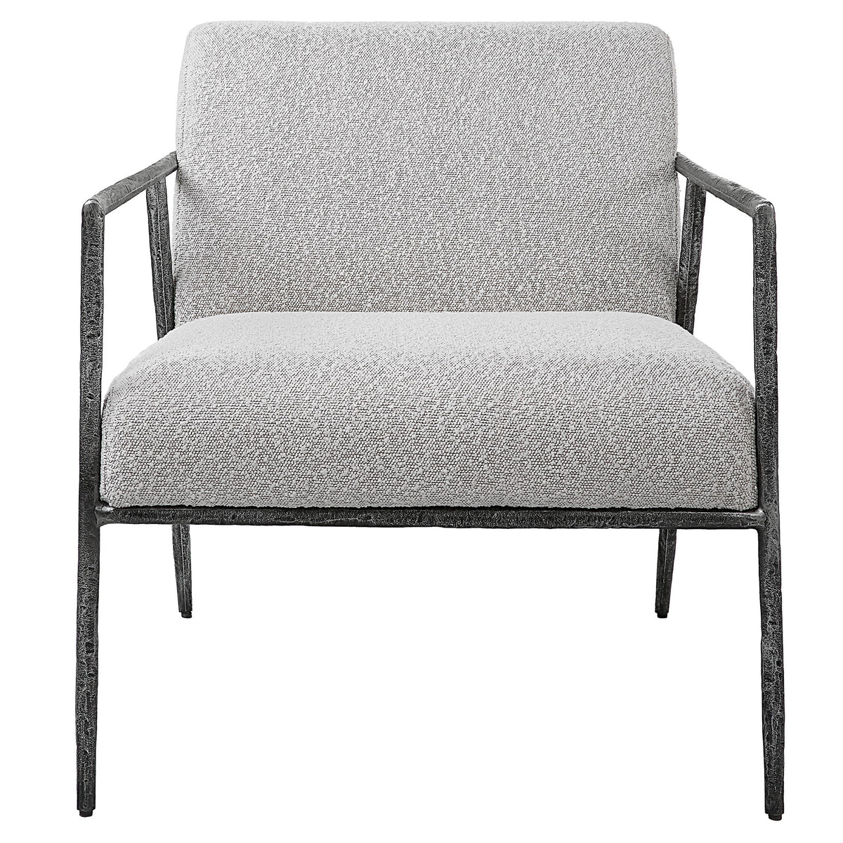 Light gray Brisbane accent chair by Uttermost with sleek modern design and plush upholstery for stylish seating.