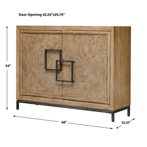 Paltrow - Burl 2 Door Cabinet - Woodtone
