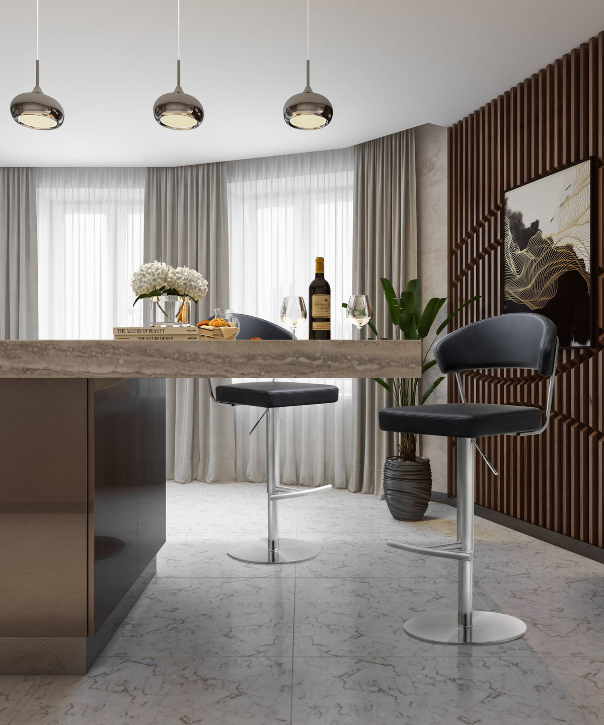 Cosmo - Stainless Steel Barstool - R&R Furniture Gallery (Fountain Valley, CA)