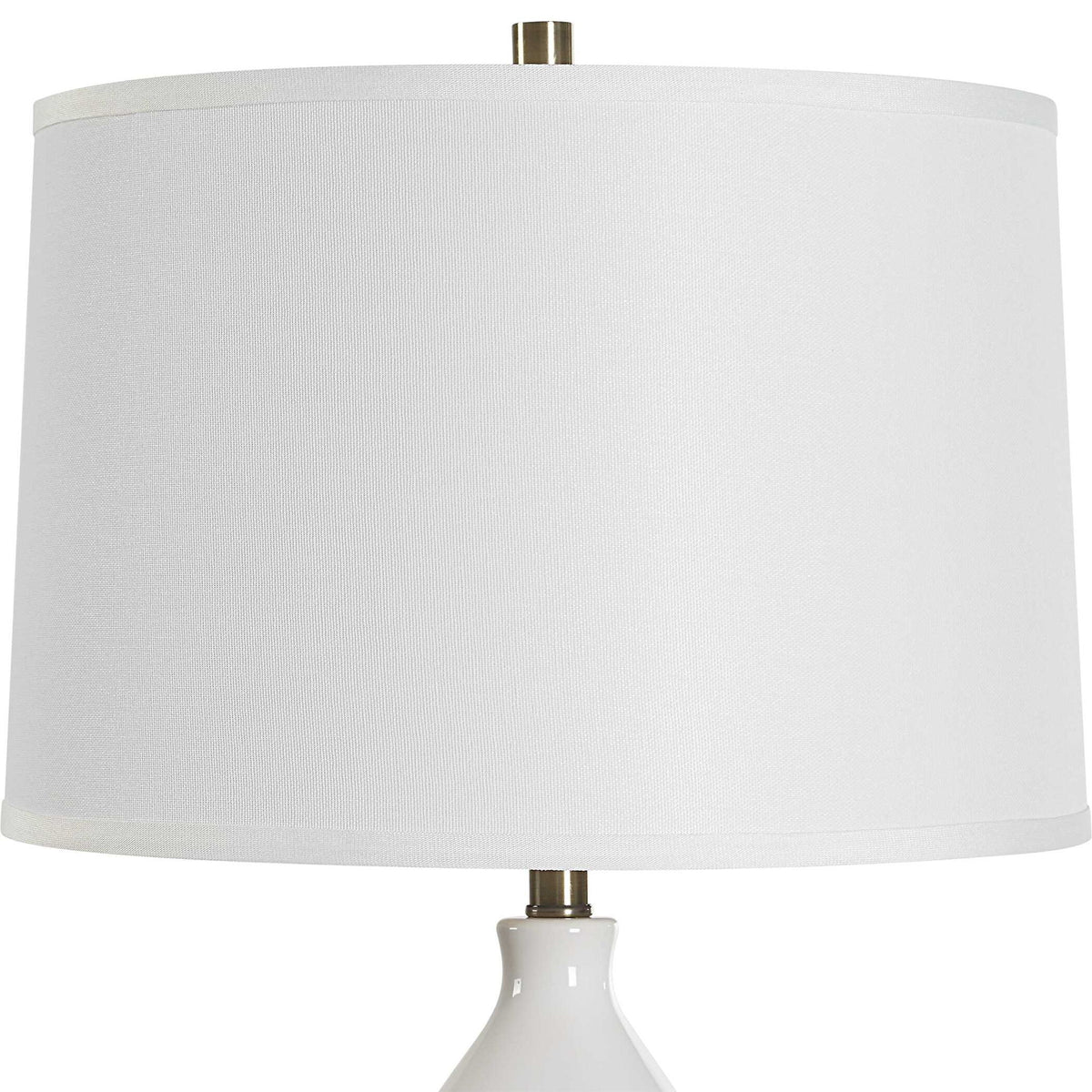 Ceramic Table Lamp - White Fabric