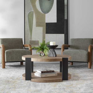 Loana - Industrial Coffee Table - Light Brown