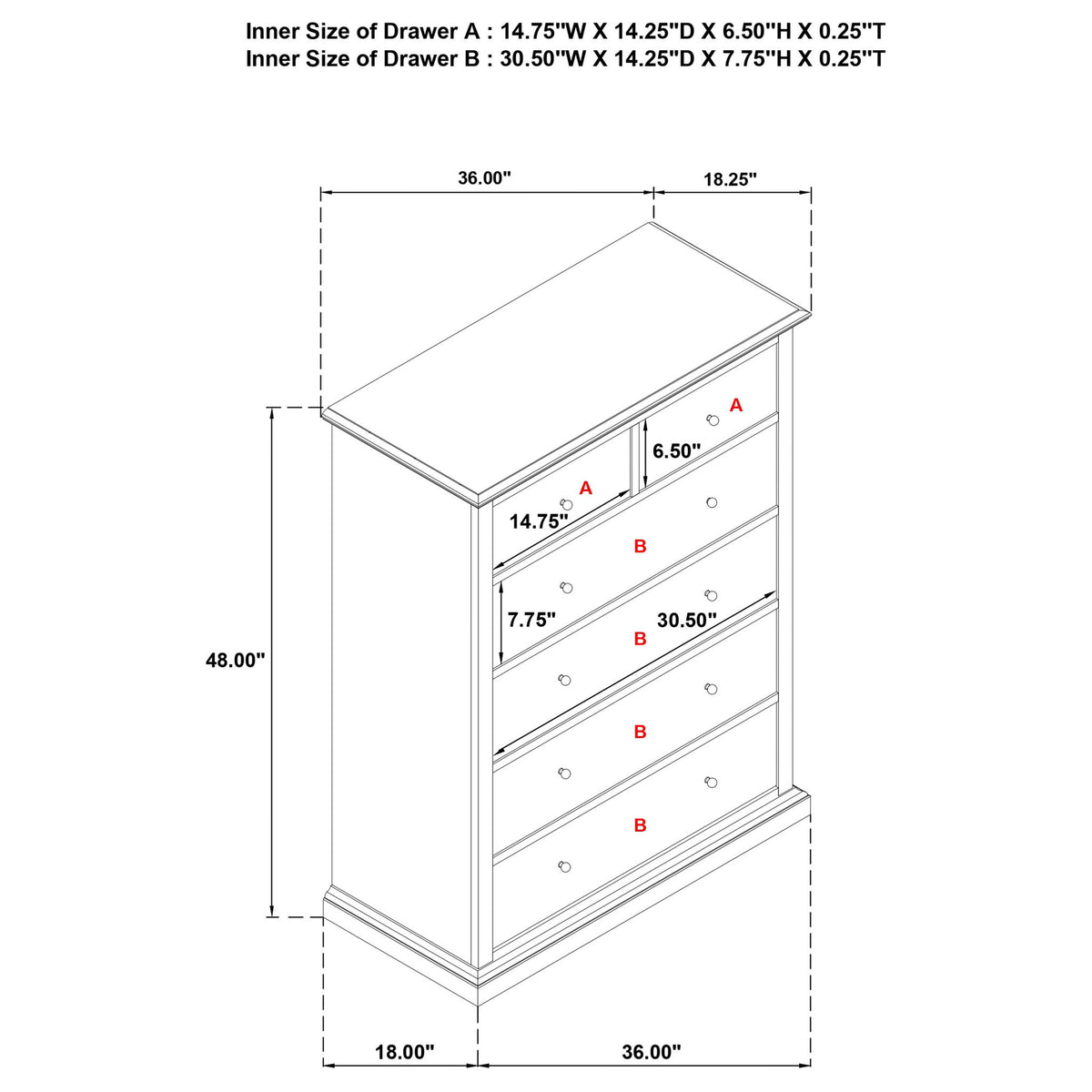 Anzio - 6 Drawer Bedroom Chest