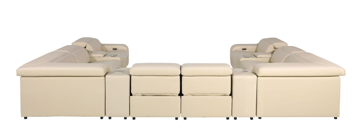 1116 - 12-Piece U-Shaped Sectional Sofa In With 4 Power Recliners & Power Headrests