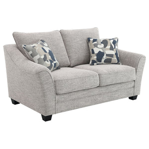 Lido - Upholstered Loveseat With Tapering Block Legs - Light Gray