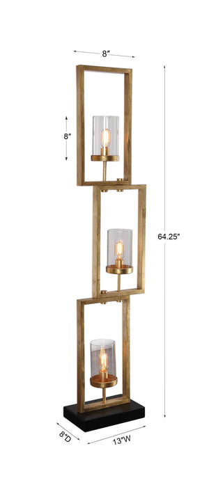 Cielo - Staggered Rectangles Floor Lamp - Gold