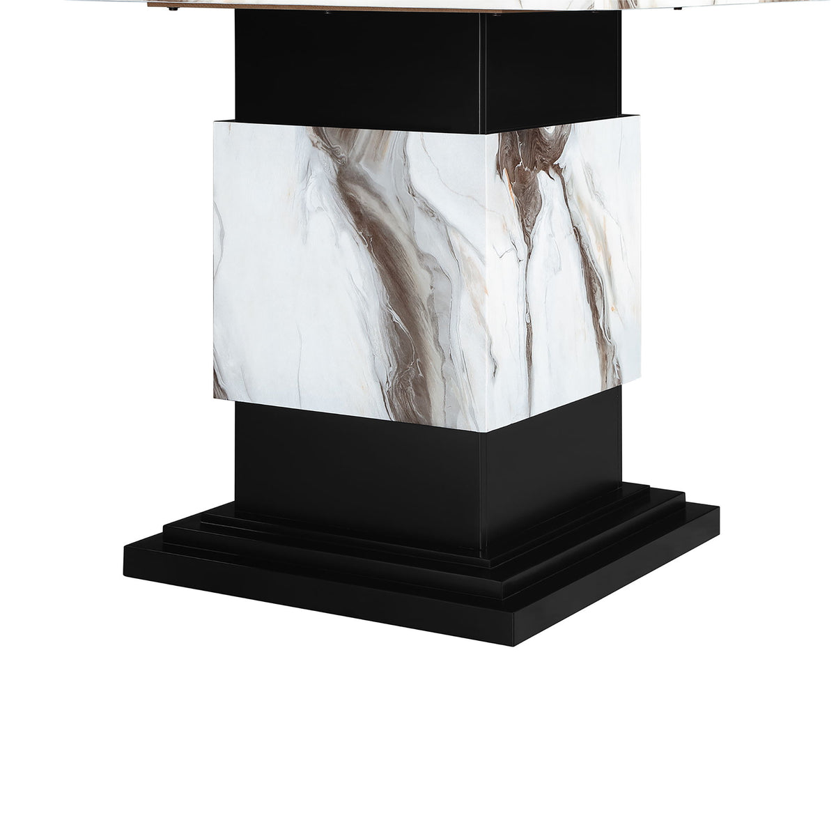 Sammi - Bar Table With And Pedestal Base - Black / White Print